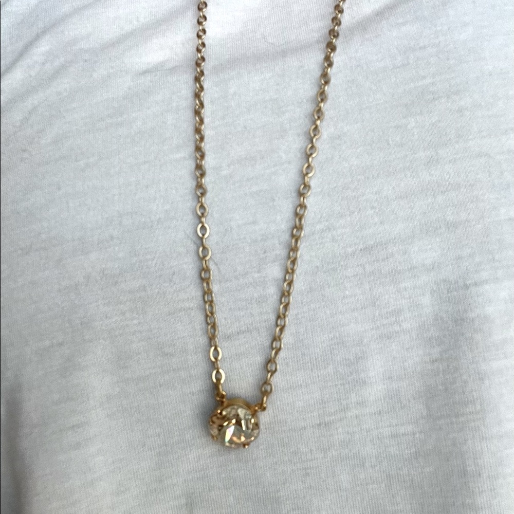 Victoria Lynn Necklace in gold with champagne stone